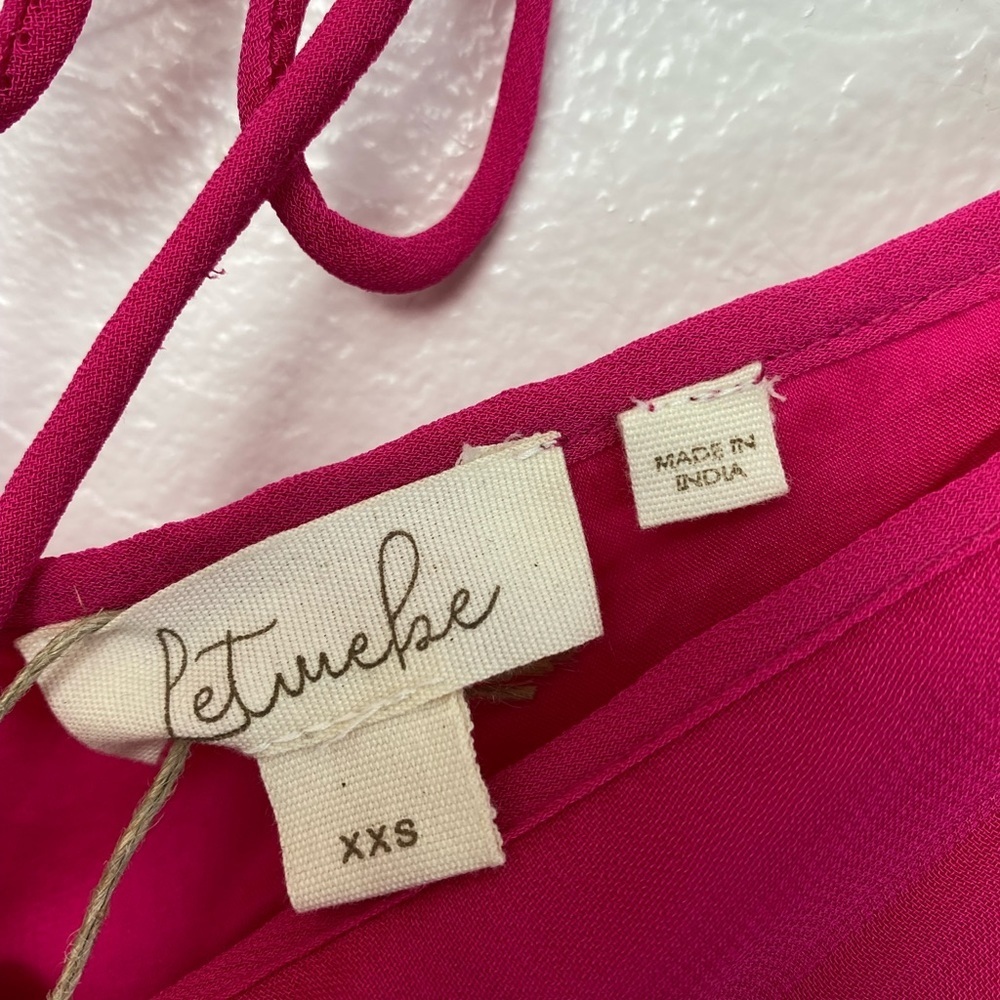 Anthropologie Forever That Girl Sheer Flowy mini dress XXS NWT Barbie Pink - Picture 6 of 13